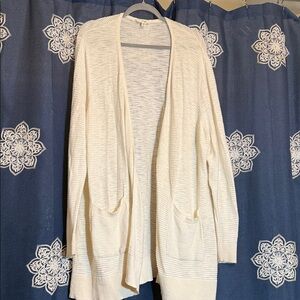 Terra & Sky Cream Open-Front Cardigan